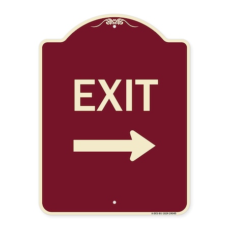 Exit With Right Arrow 3 Heavy-Gauge Aluminum Architectural Sign